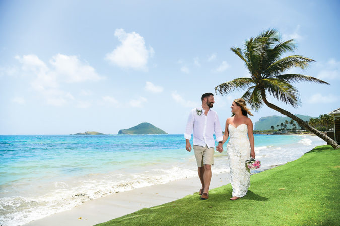 destination wedding, elopement, wedding in Saint Lucia, Coconut Bay wedding, beach weddings